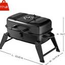 MASTER COOK Portable Charcoal Grill, Foldable Lightweight BBQ Grill with 330 sq.in. Cooking Area and Adjustable Air Vent Outdoor RV, Hiking, Camping, Patio, Tailgating