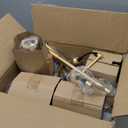 EDISHINE 70'' Dimmable Industrial Floor Lamp, Farmhouse Standing Lamps Diamond-Shaped Lampshade, 3 LED Edison Bulbs Included, Farmhouse Rustic Floor Lamps for Living Room, Bedroom, Office, Gold