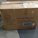 Big and Tall Office Chair 500lbs, Desk Chair Comfy, Oversized Computer Chair Extra Wide, Mid-Century Modern Chairs, PU Leather Heavy Duty, High Back Swivel Rocking Chairs with Wheels for Home, Black