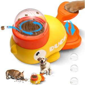 Interactive Duck-Shaped Dog Slow Feeder Puzzle Toy, Dog Interactive Treat Dispenser Toy, Anti-Gulping Bowl for Healthy Eating & IQ Training for Dogs and Cats