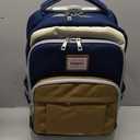 BAMIFEI 6 Wheel Rolling Backpack for Kids 18" Set - Blue Brown