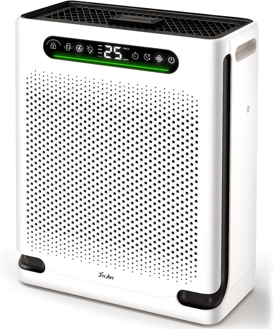 Air Purifiers for Home Large Room Up to 2600 Ft, HEPA Air Purifier with Washable Filter & Air Quality Display, Powerful Turbo Mode Air Cleaner for Pet Hair Odors Smoke Dust