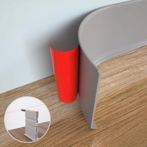 Peel and Stick Rubber Baseboard Molding, 6 Inch x 100 Feet, Gray