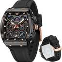 OLEVS Mens Watches Stylish Chronograph Waterproof Luminous Silicon Strap Multifunction Watches for Men Business White Men Wrist Watch