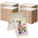 hoamayya 90 Pcs Wooden Picture Frames for Crafts, 4 x 6 inch DIY Wood Frame Bulk, Small Unfinished Standing Paintable Photo Frame for Home Birthday Party Wedding Decor