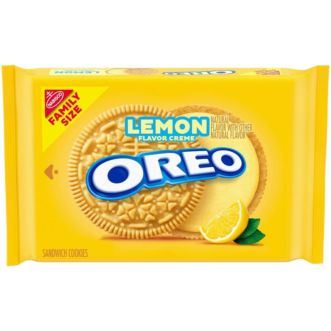 OREO Lemon Creme Sandwich Cookies, Family Size, 18.71 oz