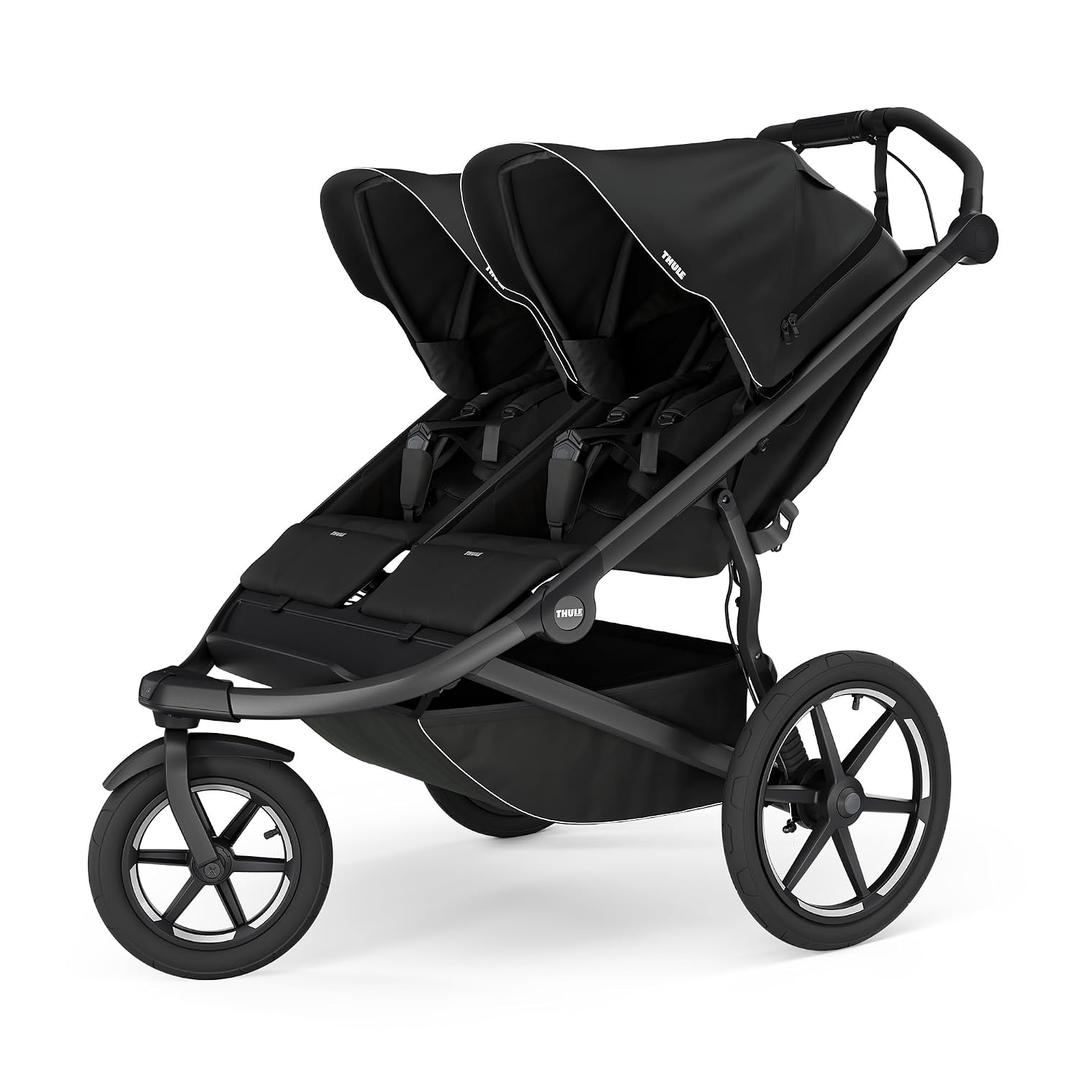 Thule Urban Glide 3 Double Child All-Terrain Stroller, One-Handed fold with self Standing Design, Air-Filled Tires, Upright Seats with Adjustable Recline and Built-in Leg Rest