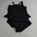 Two Piece Tankini Bathing Suit One Shoulder Swimsuit for Women Tummy Control Swimwear ,Size L