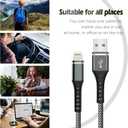 2 x [Apple MFi Certified] iPhone Charger Fast Charging 3-Pack 3FT Lightning Cable Nylon Braided iPhone Charger Cord Compatible with iPhone 14 13 12 11 Pro Max XR XS X 8 7 6 Plus SE iPad and More 3FT