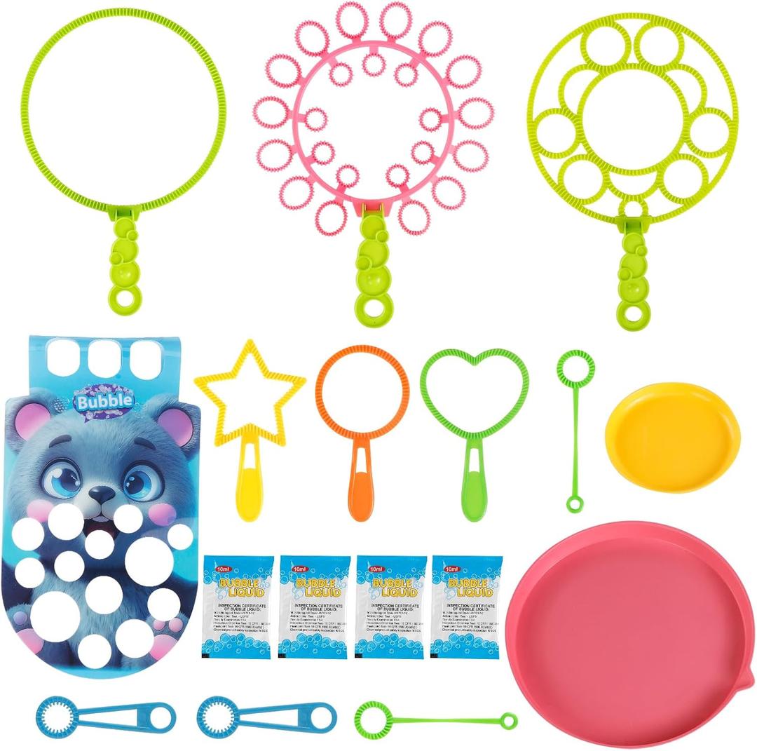Bubble Wands kit Party Favors for Kids Bulk Toys Party Supplies Christmas Birthday Wedding Bath Time Gifts for Boys Girls (Various)