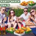 Teling 36 Pack Golf Party Supplies Large 5 lb Golf Plates Trays Bowls Paper Food Boats Disposable Nacho Serving Snack Trays Dinner Plate for Sport Themed Birthday and Tailgate Party Decorations Favors