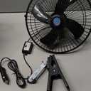 CYDZSW 12v Clip Fan for Car,10 inch Portable 90 Rotation Oscillating 12 Volt DC Desk Fan,2 Speed Car Fans that Blow Cold Air,360 Adjustment Clip on Fans for RV,Truck,SUV and Vehicles(Black)