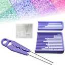 Fuse Bead Double Needle Tweezer & Aligner Tray Set, 5mm Fuse Beads Kit with Double Needle Tweezer, Fuse Tool for Crafting Efficient (Regular 5mm Bead Tool Kit)