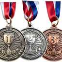 Medals for Awards 1st 2nd 3rd Place Medals Olympic Medals for Adults Sports Party Soccer Basketball Competition Winner First Second Third Place Trophy Participation Gift Gold Silver Bronze (6)
