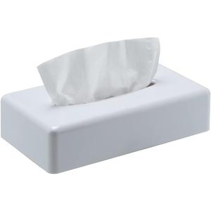 Tissue Box Cover, Rectangular White Wall Mounted Facial Paper Holder Dispenser, Prefert for Storage on Bathroom Vanity, Kitchen, Night Stand, Countertops Office and Car. (White)