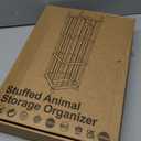 Stuffed Animal Storage & Organizer with Wheels, Wooden Stuffed Animal Zoo Storage with Elastic Band & Net, Space Save Toy Organizers, Plush Toy Holder for Kids Bedroom, Playroom and Nursery (Natural)