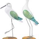 HEALLILY 2pcs Seagull Figurine Garden Bird Statue Seagull Decoration Birds Figurines Ornaments Indoor Outdoor Statues Yard Art Figurines for Patio Lawn House Green