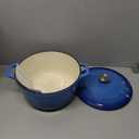 Mueller 6qt Enameled Cast Iron Dutch Oven, Heavy-Duty Casserole and Braiser Pan with Lid and Knob, Safe for All Cooktops, Aqua Blue