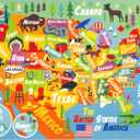 KC Cubs: Educational Rug: USA Map - 8x10' Playmat -Interactive Geography Play, United States Activity Area Carpet, Bedroom-Classroom, Baby-Toddler-Kid (6" x 8'5" (Rectangular))