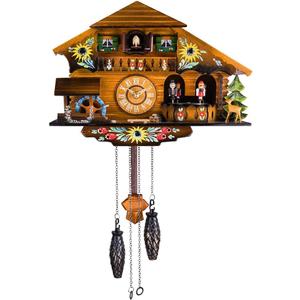Kintrot Cuckoo Clock Pendulum Quartz Wall Clock Black Forest House Home Decor, 9.2 inches x 14.7 inches