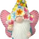 BAYN Garden Gnome Statues Outdoor Decor, Solar Powered Outdoor Gnome with Butterfly Wing Decorative Yard Garden Lights Art Gifts with 11 Warm White LEDs