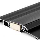 Blulu 36" Aluminum Exterior Door Threshold 6 9/16" Outdoor Swing Threshold Heavy Duty Adjustable Aluminum Door Sill Pan for Weatherproof & Easy Install for Residential/Commercial Use, Black (1 Pcs)