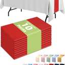 Pureegg Red Plastic Table Runners - 10 Pack, 14'' x 108'', Water Resistant & Disposable Centerpiece Decorations for Table Cloth, Wedding, Birthday, Holiday, Baby Shower, Party, Home Decor
