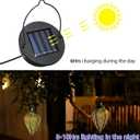 Solar Outdoor Lanterns- Hanging Lights, Set of 2 Moroccan Style Garden Party Decorative Rechargeable Lantern, Hurricane Lamps are Great for Front Porch, Patio and Yard