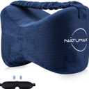 Knee Pillow for Side Sleepers - Relief from Sciatica Pain, Back/Leg Pain, Pregnancy, Hip and Joint Pain Memory Foam Leg Pillow + Free Sleep Mask and Ear Plugs (Blue)