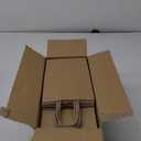 GSSUSA 100 Pack Paper Gift Bags 5.25x3.75x8 Inch Small Brown Paper Bags with Handles Bulk, Brown Kraft Bag for Small Business, Sturdy Grocery Retail Shopping Birthday Party Favor Craft Bag Made in USA