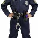Police Costume for Kids, Police Officer for Boys Girls Cop Uniform Outfit, Career Day, Role Play, Halloween Dress Up Parties (3T (3-4 yr))