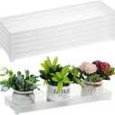 6 PCS Plastic Plant Tray Saucer, Rectangular Window Sill Plant Tray for Indoors Outdoor Flower Pots for Window Shelf, Clear Thick Plastic Plant Trays for Succulent Pot, Square Plant Saucers (Transparent)