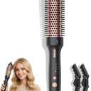 Thermal Brush for Hair Volume Boost, Upgraded 1.5 Inch Heated Curling Brush for Fast Styling & Blowout Look, 2 Negative Ion Release to Smooth Frizz, Airflow Heat & Dual PTC Technology Hair Tool