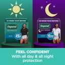 Depend Night Defense Adult Diapers, Incontinence Underwear for Men, Disposable, Overnight, Large, Grey, 22 Count, Packaging May Vary