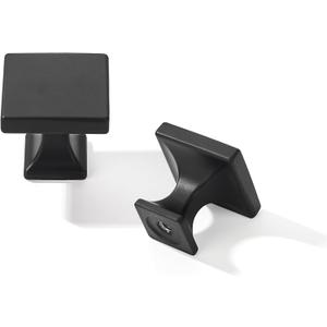 Khtumeware Matte Black Cabinet Knobs 6 Pack Flat Black Drawer Square Knobs for Cabinets and Drawers Cabinet Hardware Kitchen Cabinet Knobs