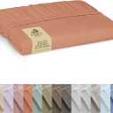 Linen Home 100% Cotton Percale Weave King Fitted Sheet Only - Crisp, Cool & Breathable, Long Staple Combed Cotton, 16" Deep Pocket, All-Around Elastic, Hotel Quality, Tera Clay