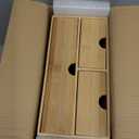 Bamboo Desk Drawer Organizer, Large Desktop Organizer with Drawers Tabletop Storage Organization Box for Office Home Toiletries Supplies Vanity, No Assembly Required (L-3 Drawers)