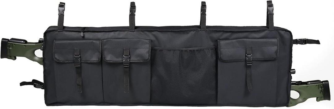 MYDAYS Double Gun Rack for UTV,Improve Style Gun Carrier Rifle Case Rear Storage Bag Roll Cage Cargo Organizer for 2 Guns (Black1)