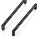Ravinte 30 Pack Matte Black Square Drawer Handles 6-1/4 inch Center to Center (Flat Black 6-1/4'' Hole Center)