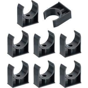 uxcell 8Pcs PVC Water Pipe Clamps Clips, U-Shaped Tubing Hose Buckles, Irrigation Tube Holder for 40mm OD for TV Trays Tubing Hose Hanger Support Tubing, Black