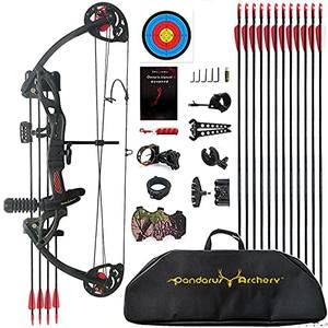 PANDARUS Compound Bow Archery for Youth and Beginner, Right Handed,19-28 Draw Length,15-29 Lbs Draw Weight, 260 fps