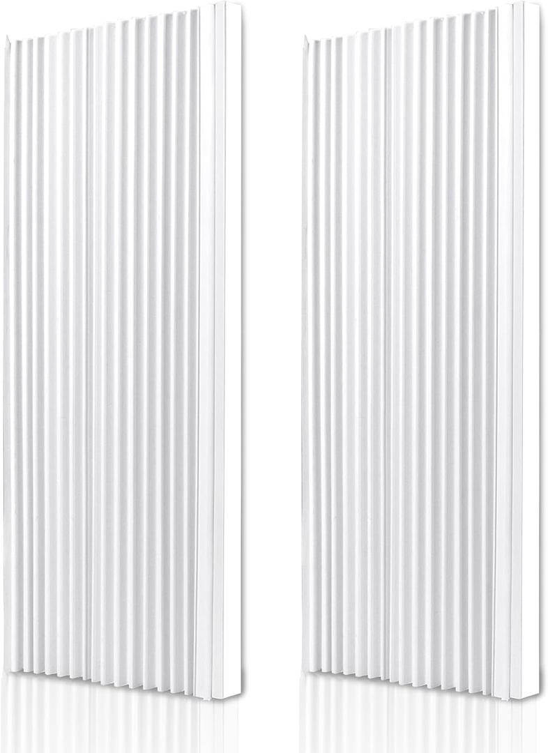 Flehomo Window Air Conditioner Side Panels with Double Layers, Adjustable Insulation AC Side Panel, Window Unit Replacement Screen, Fits Up to 17" x 10", White