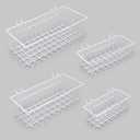 Pegboard Baskets,Pegboard Accessories,Can be Used to Store Items That Are Not Easy to Hang on a Pegboard(4pcs) (White Light-Duty)