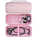 LTGEM Stethoscope Case for 3M Cardiology III,II,IV,3M Aster Cardiology/MDF MDOne Stainless Steel Stethoscope Nurse Accessories and Medical Equipment (Pink Outer+Pink Inner)