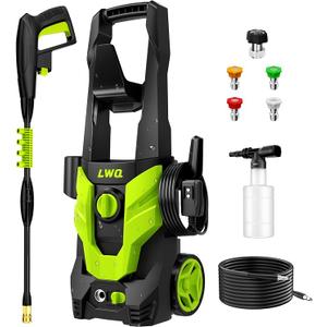 Pressure Washer, Portable Power Washer, 4 Quick Connect Nozzles, High Pressure Cleaning Machine for Car Fence Driveway Patio Washing and More(Light Green)