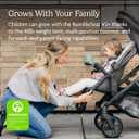 UPPAbaby RumbleSeat V2+ Second Lower Seat/Compatible with Vista V2 and Vista V3 / Adapters, Bumper Bar, Bug Shield Included/Gregory (Blue Mlange/Silver Frame/Saddle Leather)