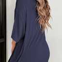Women's 2 Piece Lounge Set 2026 Summer Outfit Oversized Short Sleeve Tshirts & Biker Shorts Casual Matching Travel Tracksuit Pajamas (Navy Blue, XL) (XL)