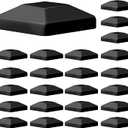 TonGass (24-Pack, Black) 4"x4" (3 5/8") Wood Fence Post Caps - Wooden Fence Cover Deck Post Cap, Durable Plastic Water-Proof and UV-Proof, Protect Wooden Poles from Cracking and Rotting