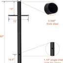 80 in. H x 3 in. Diameter Outdoor Lamp Post, Cast Iron Cross Arm, for Driveway, Pathways, Front Yard, Weather Resistant, Direct Burial Post in Black