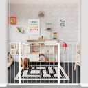 DEARBB Triple Lock Baby Gate for Stairs Doorways and House 31" to 86" Extra Wide Pressure Mounted Easy Walk Through Auto Close Safety Pet Gate White 31.1-48.42"